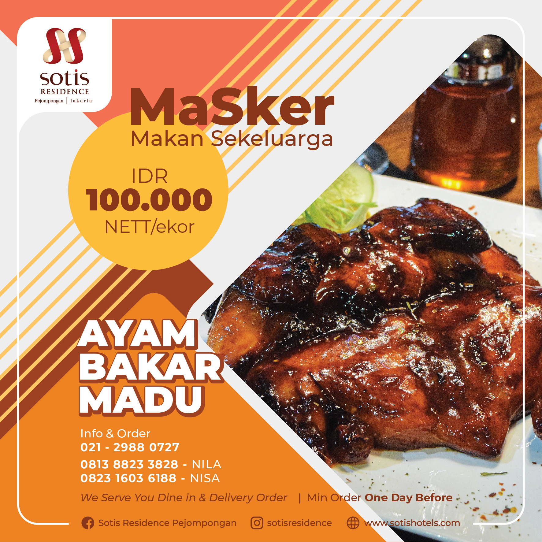 Masker - Makan Sekeluarga Ayam Bakar Madu